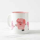 Niedliche Cartoon-Schweine Zweifarbige Tasse (Vorderseite Links)