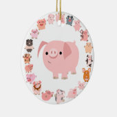 Niedliche Cartoon-Schweinmandala-Verzierung Keramik Ornament (Rechts)