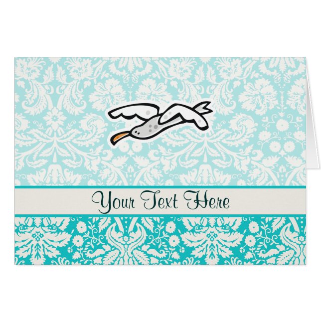 Niedliche Cartoon-Seemöwe (Vorderseite (Horizontal))