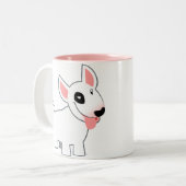 Niedliche Cartoon-Stier-Terrier-Tasse Zweifarbige Tasse (Vorderseite Links)
