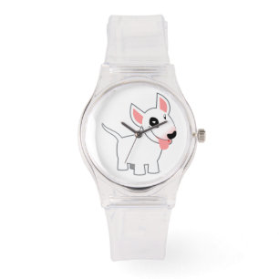 Niedliche Cartoon-Stier-Terrier-Uhr Armbanduhr