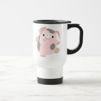 Niedliche Cartoon-Tanzen-Schwein-Pendler-Tasse