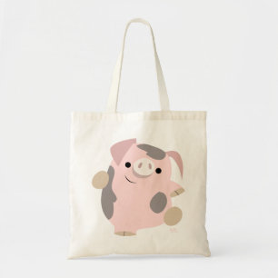 Niedliche Cartoon-Tanzen-Schwein-Tasche Tragetasche