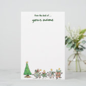 Niedliche Cartoon-Tanzen-Weihnachtsgeschenke und Briefpapier (Stehend Vorderseite)