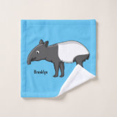 Niedliche Cartoon Tape Illustration Badhandtuch Set (Waschlappen)