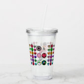 Niedliche Cartoon Tasten hell farbig weiß Backgro Acryltrinkbecher (Rückseite)