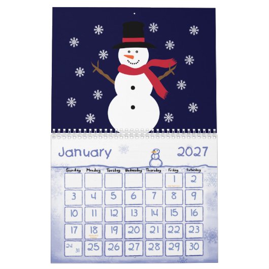 Niedliche Cartoon-Tier-u. Kinderillustrationen Kalender (Jan 2027)