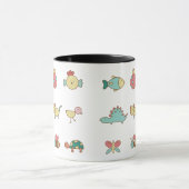 Niedliche Cartoon Tiere Muster Tasse (Zentrum)