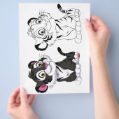 Niedliche Cartoon-Tigerfarbseite Flyer (Hand)
