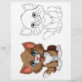 Niedliche Cartoon-Tigerfarbseite Flyer (Vorne)