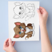 Niedliche Cartoon-Tigerfarbseite Flyer (Hand)