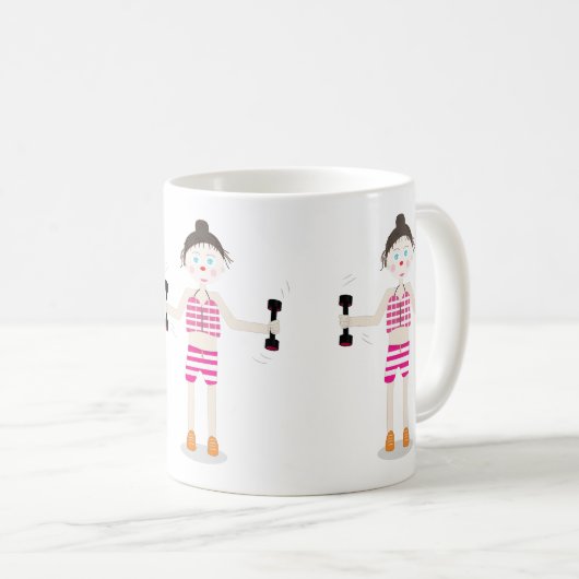 niedliche Cartoon-Übungsmütter Tasse (VorderseiteRechts)