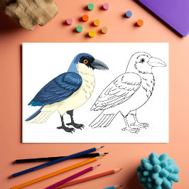 Niedliche Cartoon-Vogelfarbseite Flyer