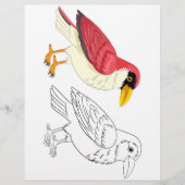 Niedliche Cartoon-Vogelfarbseite Flyer (Vorne)