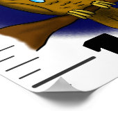 Niedliche Cartoon-Wachstumstabelle für lustige Vög Poster (Ecke)