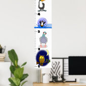 Niedliche Cartoon-Wachstumstabelle für lustige Vög Poster (Heimbüro)