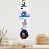 Niedliche Cartoon-Wachstumstabelle für lustige Vög Poster (Küche)