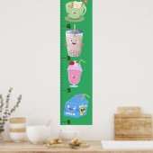 Niedliche Cartoon-Wachstumstabelle Poster (Küche)