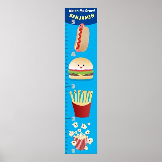 Niedliche Cartoon-Wachstumstabelle Poster (Vorne)