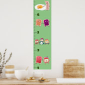 Niedliche Cartoon-Wachstumstabelle Poster (Küche)