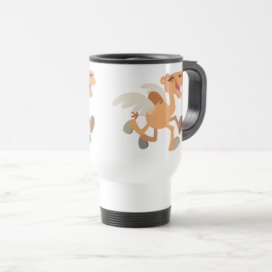 Niedliche Cartoon Winged-Camel-Tasse Reisebecher (VorderseiteRechts)