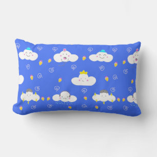 Niedliche Cartoon-Wolken mit Emotionen Lendenkissen