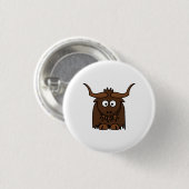 Niedliche Cartoon-Yak Button (Vorne & Hinten)