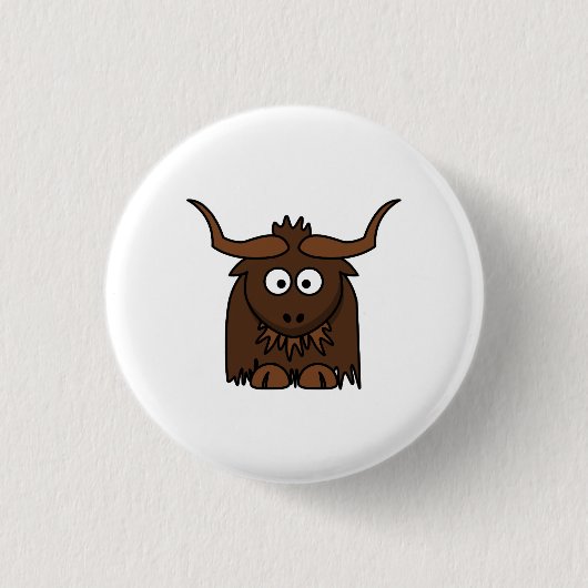 Niedliche Cartoon-Yak Button (Vorderseite)