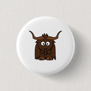 Niedliche Cartoon-Yak Button