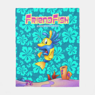 Niedliche Cartoonfisch-Fleecedecke Fleecedecke