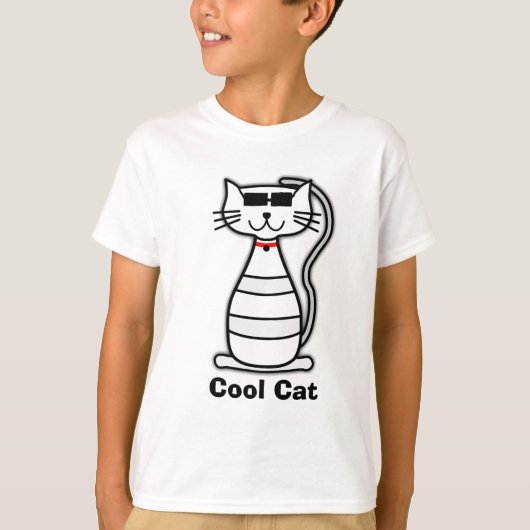 Niedliche Cartoonkatze der coolen Katze mit T-Shirt (Vorderseite)