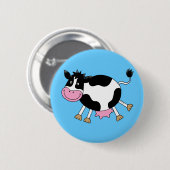 Niedliche Cartoonkuh Button (Vorne & Hinten)