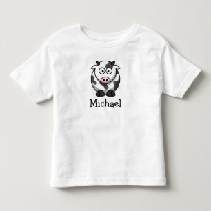 Niedliche Cartoonkuh personalisiert mit Kleinkind T-shirt