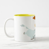 Niedliche Cartoonlöwe- und Unicorn-Tasse Zweifarbige Tasse (Links)