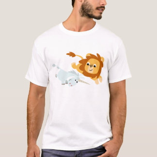 Niedliche Cartoonlöwe- und UnicornkindT - Shirt