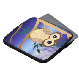 Niedliche Cartoonmitternachteule Laptopschutzhülle