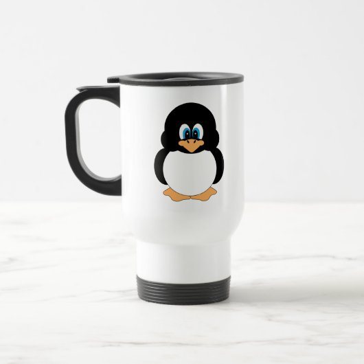 Niedliche Cartoonpenguin-Reise-Tasse Reisebecher (Links)