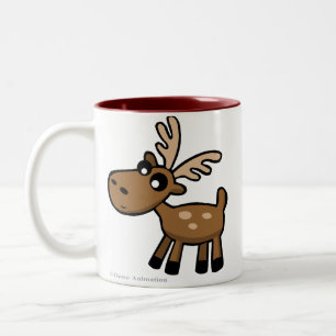 Niedliche Cartoonschokolade Elche von Kanada-Tasse Zweifarbige Tasse