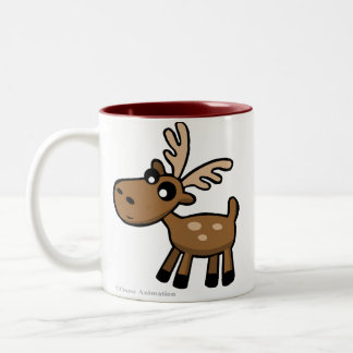 Niedliche Cartoonschokolade Elche von Kanada-Tasse Zweifarbige Tasse