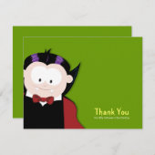 Niedliche Cartoonvampire-Ebene danken Ihnen zu Dankeskarte (Vorne/Hinten)