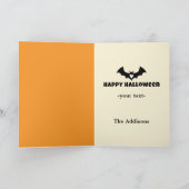 Niedliche Cartoony Hexen mit Name Happy Halloween Karte (Innenseite)
