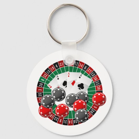 Niedliche Casino-Liebhaber Schlüsselanhänger (Vorderseite)