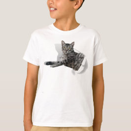 Niedliche Cat 3D Grafik lustige Illusion beliebt T-Shirt
