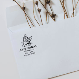 Niedliche Cat Bengalische Rücksendeadresse Gummistempel