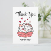 Niedliche Cat Bridge and Groom Wedding Vielen Dank Dankeskarte (Stehend Vorderseite)
