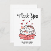 Niedliche Cat Bridge and Groom Wedding Vielen Dank Dankeskarte (Vorne/Hinten)