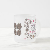 Niedliche Cat & Coffee Forest Tasse - rosa Herz (VorderseiteRechts)