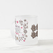 Niedliche Cat & Coffee Forest Tasse - rosa Herz (Vorderseite Links)