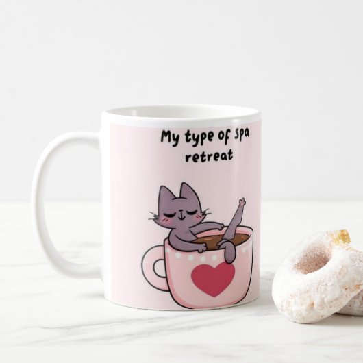 Niedliche Cat Coffee Tasse - Funny Gift für Katzen (Mit Donut)