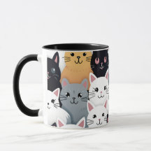 Niedliche Cat Collage Tasse